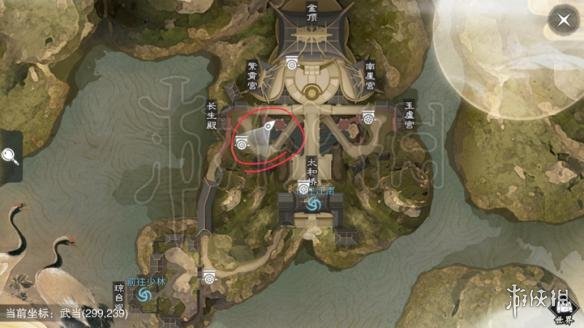 《楚留香》5.7打坐位置 5.7坐观万象打坐修炼地点坐标 1