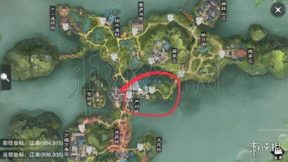 《楚留香》64打坐地点 64坐观万象打坐修炼地点坐标 7