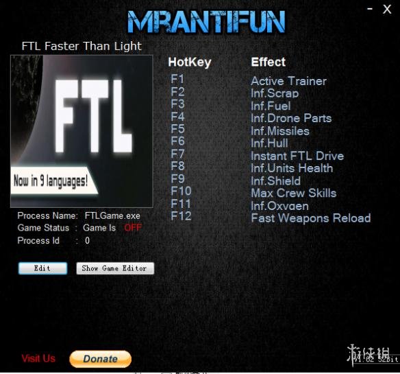 超越光速 v1.6.8十一项修改器MrAntiFun版 