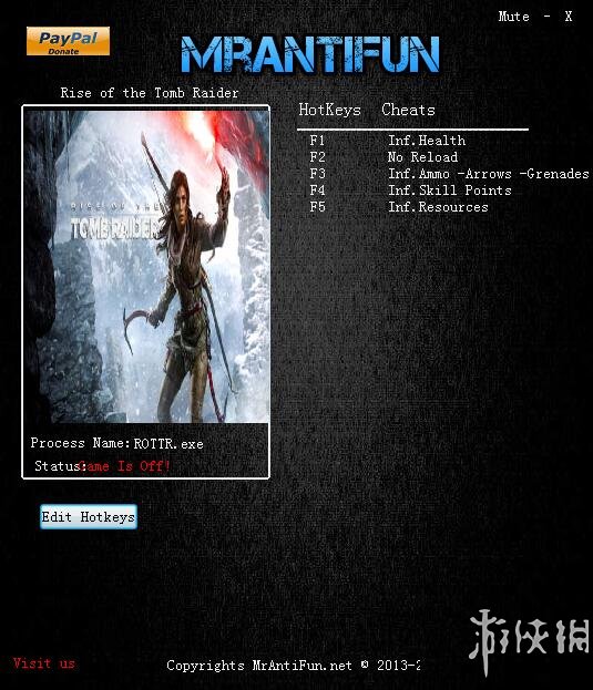 古墓丽影：崛起 v1.0 Build813.64七项修改器MrAntiFun版 