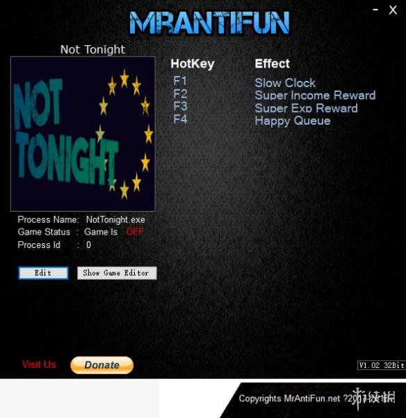不是今晚 v1.051四项修改器MrAntiFun版
