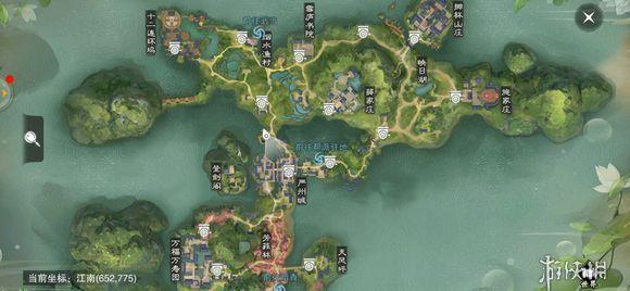 《楚留香手游》2019年1月2日坐观万象打坐修炼地点坐标 江南桃花树 1