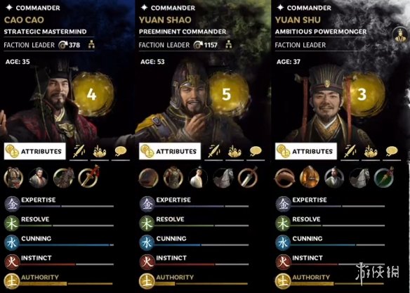 《全面战争三国》五行最强武将一览 各属性最强武将对比说明 4