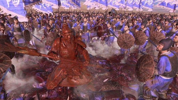 《全面战争三国》血包dlc关羽自定义战斗100%比例测试效果 2