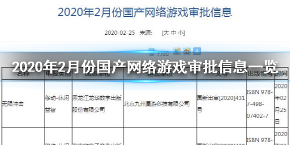 2020年2月份国产网络游戏审批信息一览 天谕秦时明月风来之国公布 1