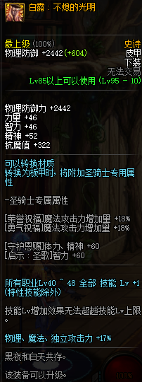 DNF95史诗皮甲防具属性介绍 DNF95史诗皮甲防具套装效果详情 10