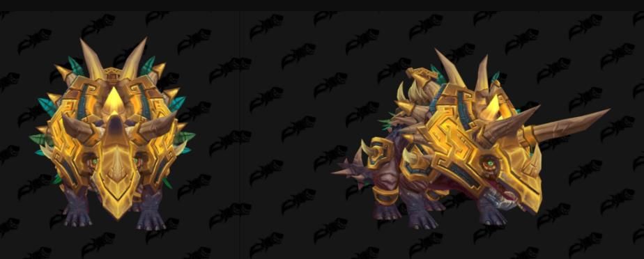 魔兽世界十字军恐角龙图片预览 赞达拉圣武士坐骑十字军恐角龙一览 1