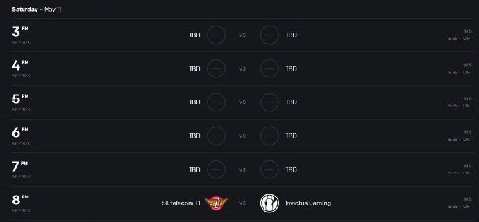 英雄联盟2019MSI赛程 lol2019MSI季中冠军赛赛程一览 6