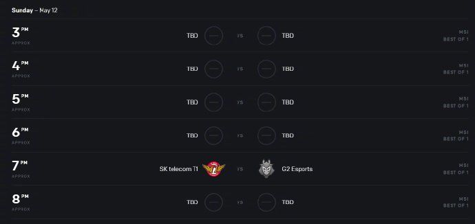 英雄联盟2019MSI赛程 lol2019MSI季中冠军赛赛程一览 7