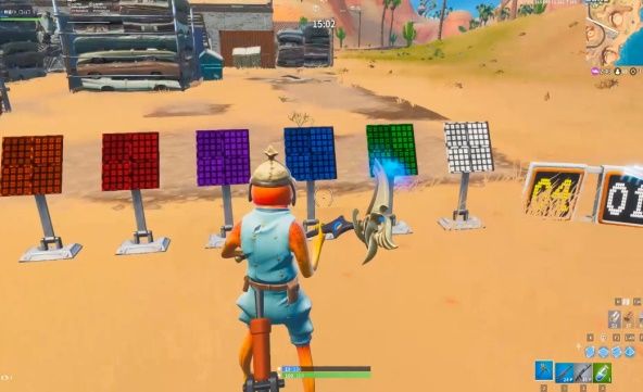 堡垒之夜28号芯片位置在哪 堡垒之夜芯片28通过解决沙漠废品站外的图案匹配谜题获得 3