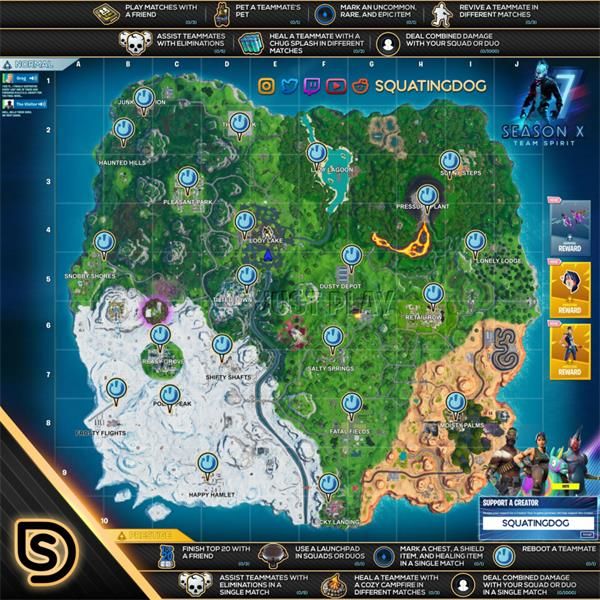 堡垒之夜第十赛季团队精神任务完成攻略 堡垒之夜第十赛季团队精神任务一图流攻略 1