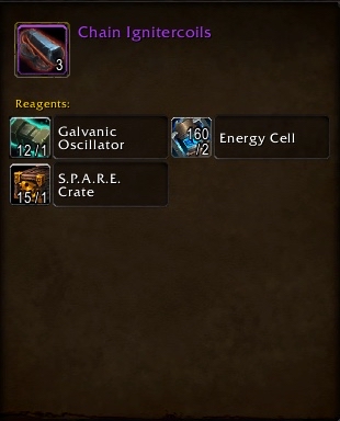 魔兽世界连锁点火线圈配方是什么 魔兽世界8.2.5连锁点火线圈配方 1