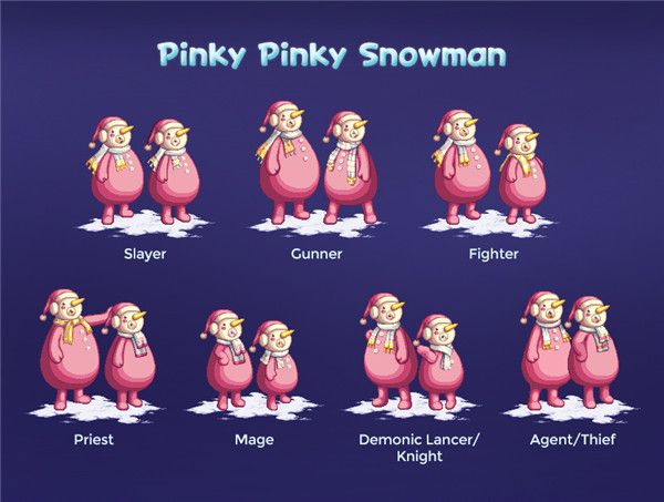 DNF萌粉雪人装扮展示 DNF全职业萌粉雪人装扮套装外观展示 1