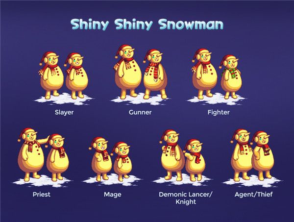 DNF灿金雪人装扮展示 DNF全职业灿金雪人装扮套装外观展示 1