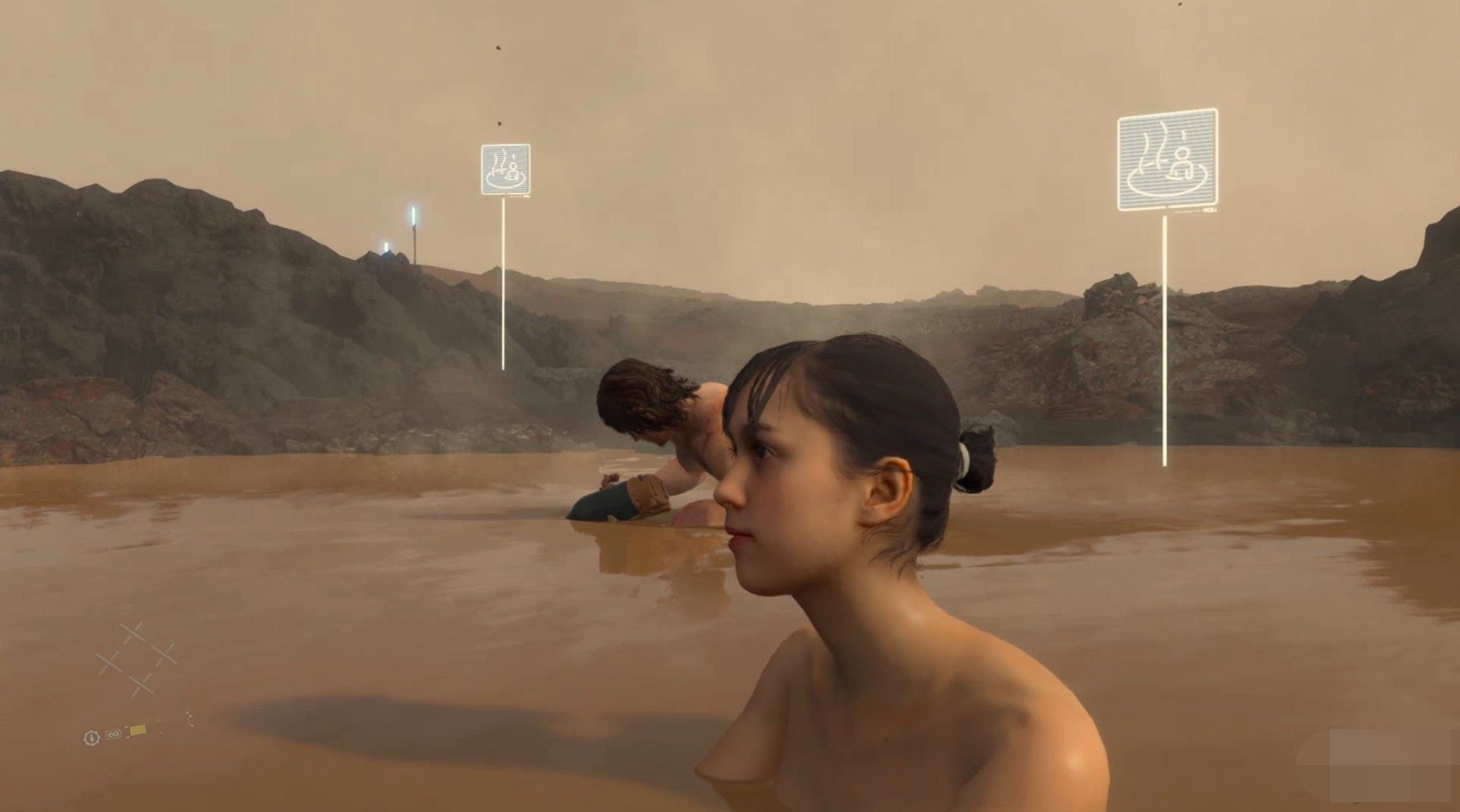 死亡搁浅怎么和开罗尔艺术家泡温泉 死亡搁浅和第三章日裔妹子泡温泉方法 4