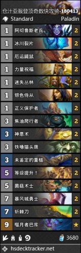 炉石传说女巫森林奇数快攻骑卡组代码分享 2